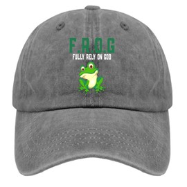 Baseball Cap Men Jesus Cute Baseball Caps for Women's Funny Hat Breathable Frogs Fullys Relys On Gods Baseball Hat Women