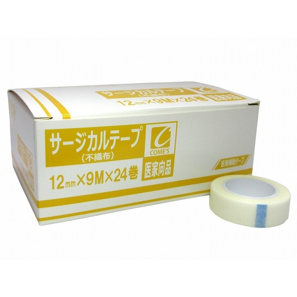 Athletic Tape Non-woven Fabric 12 mm X 9 m X 24 Rolls 1 Box (医家 One Way For Therapeutic) Count