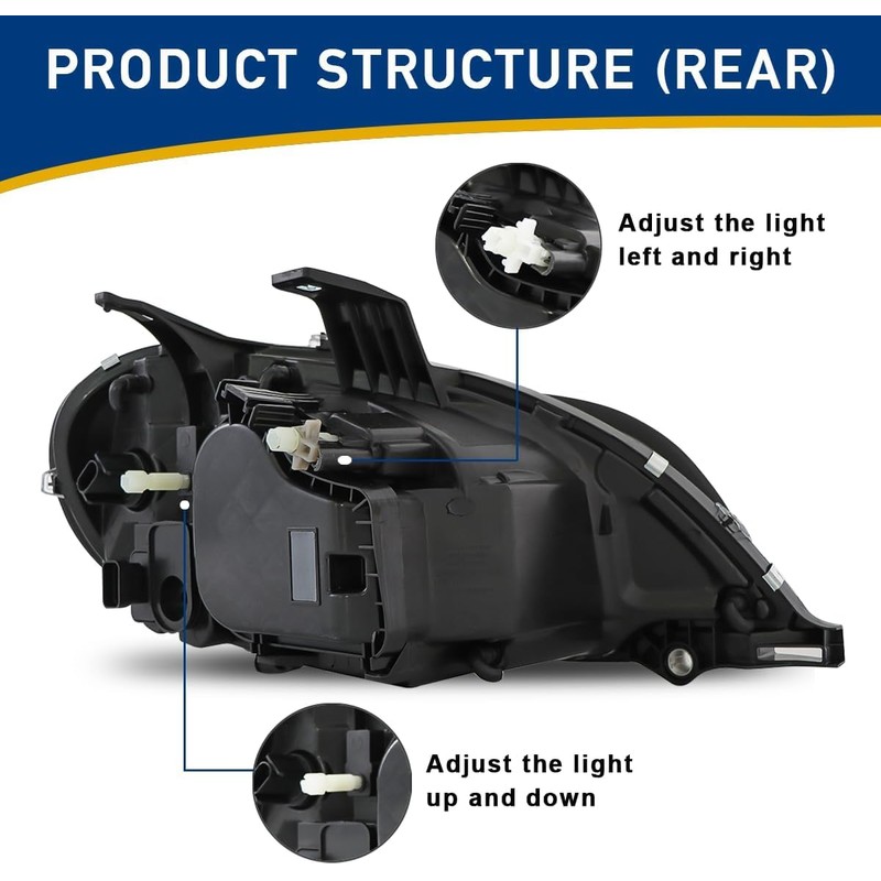 Left Set Headlights Fit For 2004-2013 Freightliner M2 Replacement Headlamp
