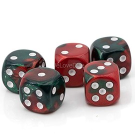 WeLoveBeads W6 Cube Green Red/White – Made in Germany – Pack of 5