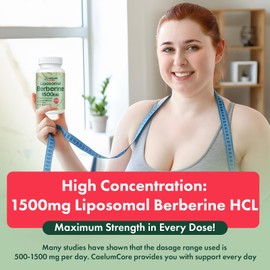 CaelumCore Liposomal Berberine HCL - Berberine 1500mg High Bioavailability, Berberines Supplement for Women and Men (2 Pack)