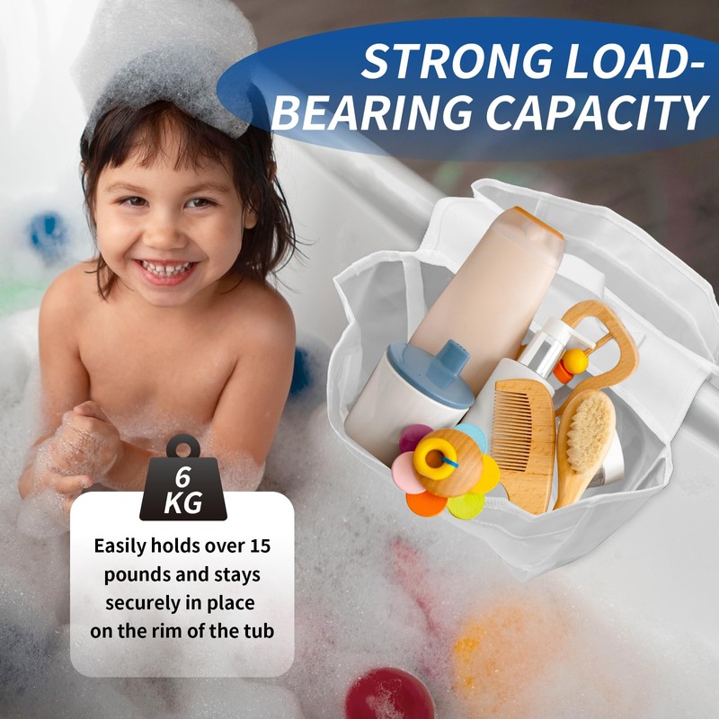 mimzemamz 2 Compartments Bath Toy Storage Organizer Net Bag for