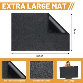 Hushee 2 Pcs Extra Large Dish Drying Mat Quick Dry 30'' x 24'' XL Dish Drying Pad Fabric Pad Waterproof Slip Resistant Dishes Drainer Mats for Countertop, Sink, Refrigerator or Dryer