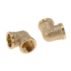 HEROFFIX Brass Pipe Fittings 1/2" Female Internal Thread Elbow (Round Type) 1.26" 2 Pcs