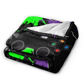 Gaming Video Game Cool Gamer Throw Blanket Soft Bed Bedding Warm Cozy Plush Flannel Fleece Blankets Gifts for Kids Boys Teens, Sofa Couch Bedroom Home Decor, 50"X40"