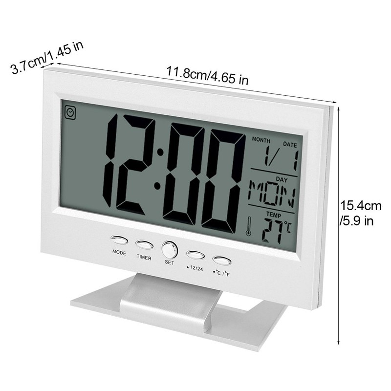 LCD Display Digital Sound Sensor Tisch Schreibtisch Wecker mit Smart