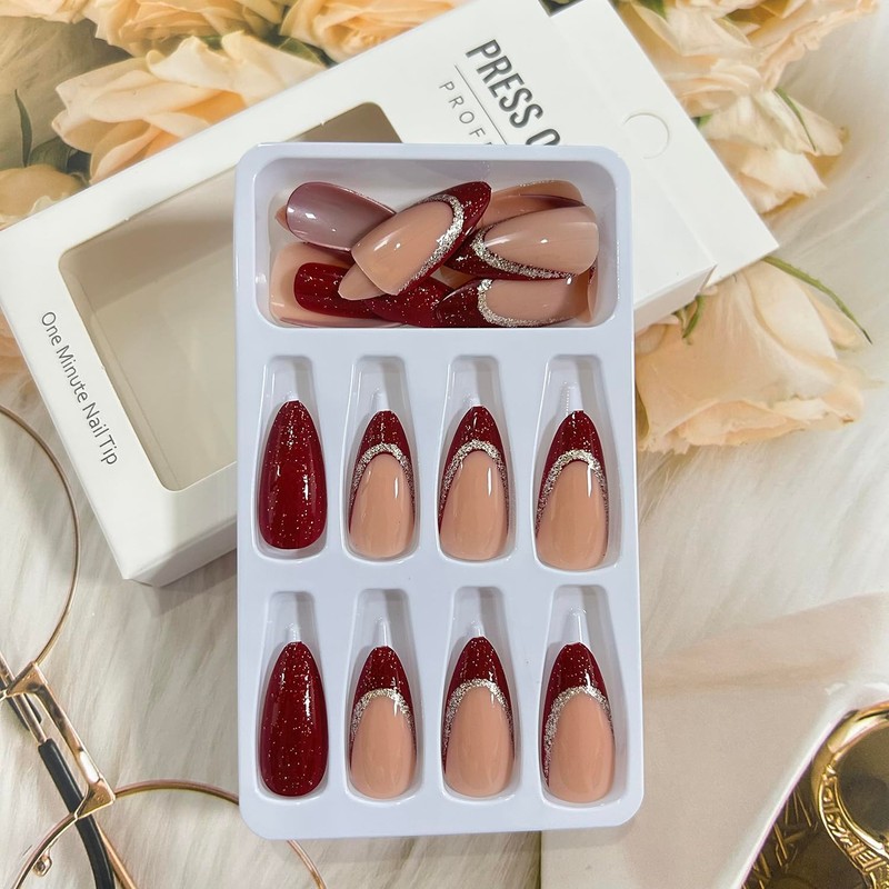 Gloss & Go 24 Reusable Artificial Fake Nail Set| Lightweight