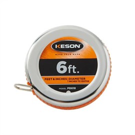 Keson 6 Ft Wrap-A-Round Pipe Outside Diameter Measuring OD Tape, 1/4" Wide Blade Keson