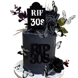 JeVenis Rip to My 30s - Decoración de cumpleaños gótica de los años 30 para decoración de cumpleaños de los treinta, regalo de 40 cumpleaños para la muerte a mis 30 años funeral My Youth 40 cumpleaños