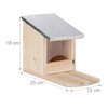 Relaxdays Squirrel Feeder, Wooden Feeding House - Weatherproof Metal Roof