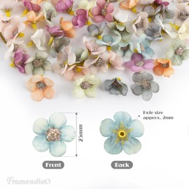 Framendino, 50 Pack Faux Flower Heads Mini Artificial Silk Flowers Heads Daisy Small Flower Heads Multicolor for Wedding Home Garland Wreath DIY Crafts Accessory Decor