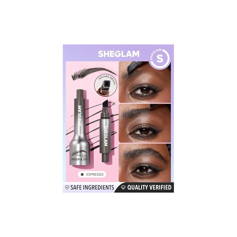 SHEGLAM Brocha y Dip en ángulo para fección de cejas-Espresso