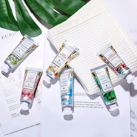 Mini Hand Cream Set, Spa Luxetique Shea Butter Hand Cream Pack of 6 Moisturising Hand Cream Set with Aloe Vera and Vitamin E, Hand Cream for Very Dry Hands, Best Gift Idea for Father's Day