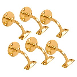 Pack of 6 Polished Brass Handrail Bracket 63 mm 2.5 Inch Bannister Brackets