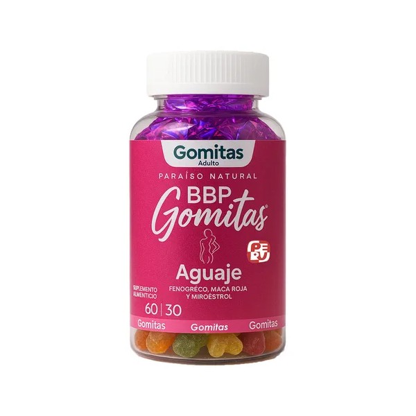 Gomitas Bbp Aguaje Fenogreco 60 Pzs Paraíso Natural Figura Sabor
