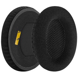 Geekria Comfort Velour Replacement Ear Pads for Bose QuietComfort QC45, QC35, QC35 ii, QC35 ii Gaming, SoundLink Around-Ear Headphones Ear Cushions, Headset Earpads, Ear Cups Repair Parts (Black)