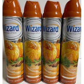 Wizard The Magic of Fresh | Odor Neutralizer & Air Freshener - 10 Oz. Pumpkin spice (Pack of 4) (Packaging May Vary)