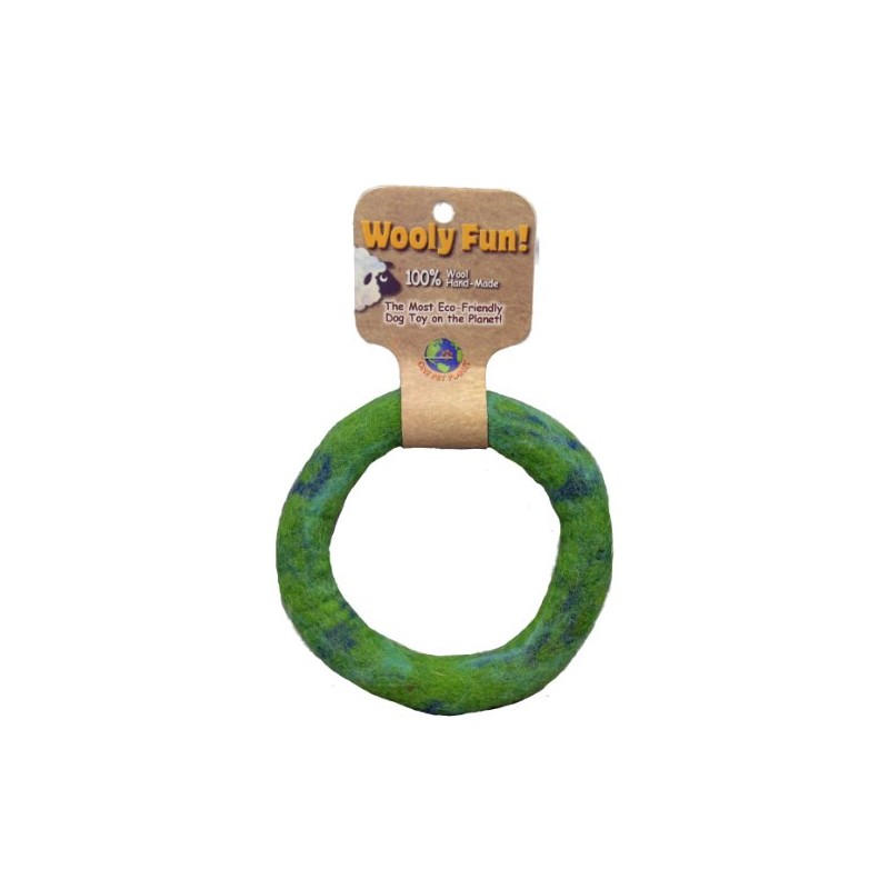 One Pet Planet Wool Dog Toy, 5-Inch, Green