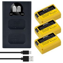 Batmax 3Packs 1550mAh NP-FW50 Battery + Rapid LCD USB-C Charger for Sony ZV-E10 Alpha 6300 6500 a7s, a7, a7s ii, a7s, a5100, a5000, a7r, a7 ii NEX-7 DSC-RX10 DSC-RX10 II III 7SM2 Cameras