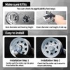 Rheedal 2Pcs Stainless Trailer Wheel Center Caps & 12Pcs Wheel