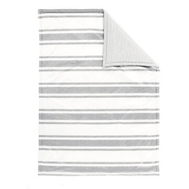 Lush Decor Baby Farmhouse Stripe Reversible Soft & Plush Baby Blanket, 36" W x 50" L, Gray - Oversized Striped Nursery Blanket for Baby or Toddler - Gender Neutral Baby Shower Presents - Nursery Decor