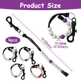 4 Pieces Golf Beads to Count Strokes for Women, Golf Beads Score Counter with Clip, Beaded Scoring String, Suitable for Referee Caddie Golfer