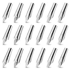 Sewroro 30pcs Fountain Pen Nibs Replacement Stainless Steel Pen Nibs Calligraphy Pen Nibs Ink Pen Nibs Dip Pen Nibs 6 Sizes