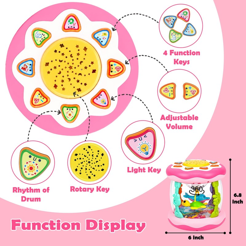 Baby Girl Toys 0-6 Months: Ocean Rotating Projector Musical Light