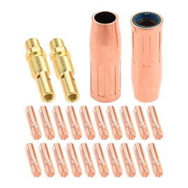 PETCHOR MIG Welding Gun Kit for Lincoln Magnum 100L and Tweco Mini/#1, 20pcs Contact Tips 11-35 0.035", 2pcs Gas Nozzles 21-50 1/2", 2pcs 35-50 Gas Diffusers (24-pk)