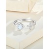 JIWOY Women's Cross Ring Heart Cut White opal Adjustable Rings