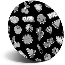 Destination Vinyl ltd Magnet for Refrigerator, Fridge BW - Cute Girls Icons Teenager Teen for Office, Cabinet and Whiteboard, Magnetic Stickers, 42163