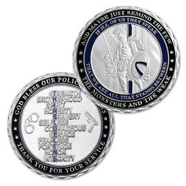 Police Officers Challenge Coin Thin Blue Line Law Enforcement
