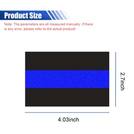 DUSCOKE 3PCS Reflective Police Thin Blue Line Car Sticker Decal, 4" x 2.7" Waterproof Vinyl Sticker Bumper Decal, Honoring Police Law Enforcement Decorative Stickers for Car Truck Window Laptop (3PCS)