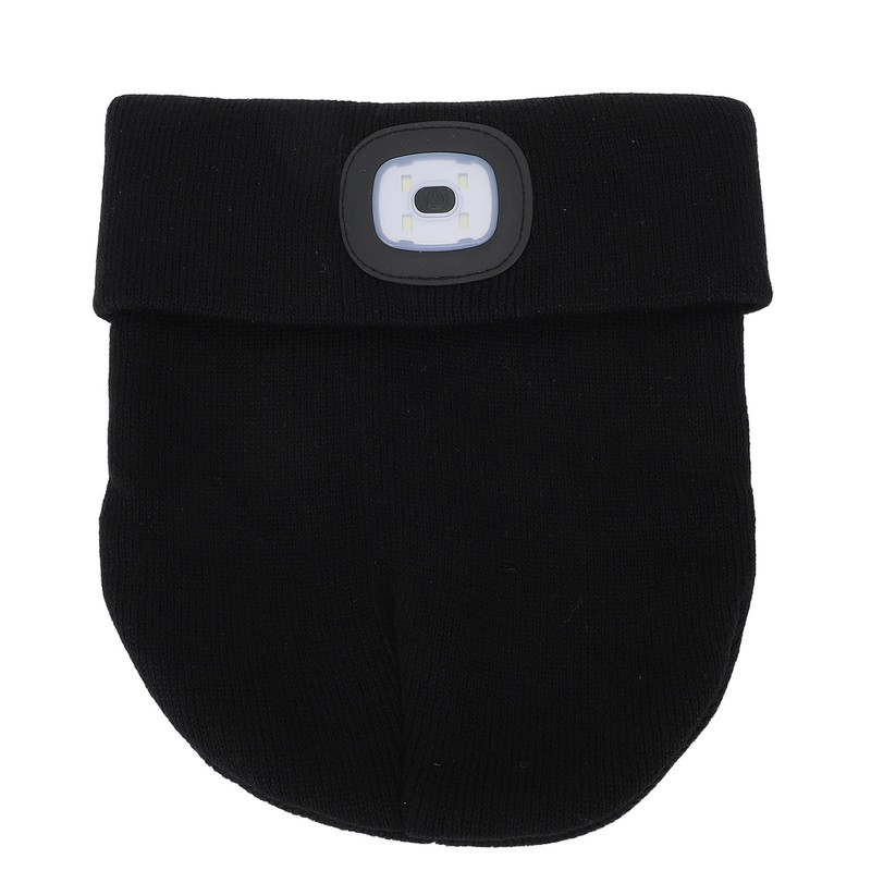 LED Beanie Hat Adjustable Brightness USB Rechargeable Soft Warm Knitted