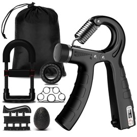 CIRULLI 6-Piece Hand Trainer Set, Adjustable Resistance 5-60 kg, Grip Strength, Forearm Trainer, Finger Trainer, Grip Balls for Athletes, Fitness Enthusiasts and Rehabilitation, Hand Strengthener