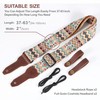 Nefelibata Banjo Strap 2" Wide Full Grain Leather Jacquard Embroidered