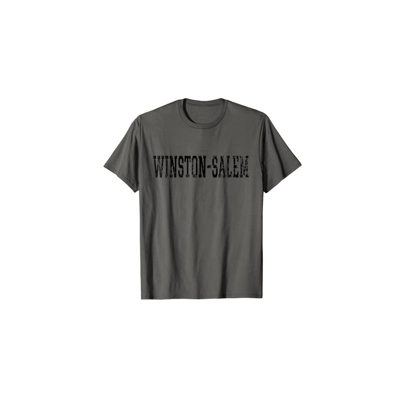 Winston-Salem Vintage Black Text Apparel T-Shirt