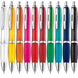 ZENSCRIBE® Ergonomic Ballpoint Pen, Pack of 10, Premium Ballpoint Pen Set, High Quality, Non-Slip Ballpoint Pen for Easy and Soft Writing, Blue Writing Ballpoint Pen, Colourful