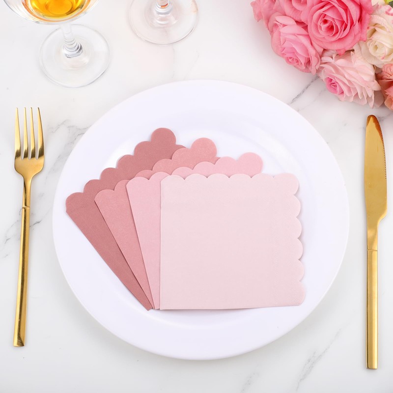 Xiangqu 120 Pack Dusty Pink Napkins, 5 x 5 Inch