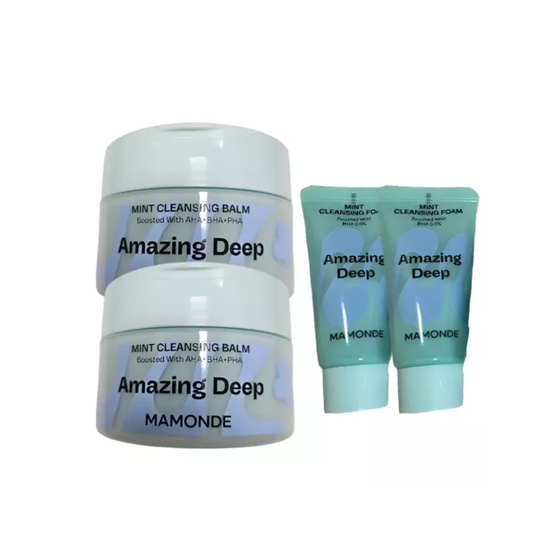 Mamonde 마몽드 어메이징 딥 민트 클렌징밤 90ml 2개+클렌징폼 30ml 2개
