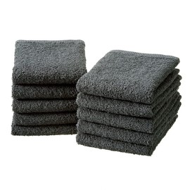 Hotel Hand Set of 10, Hand Towels, Made in Japan, Senshu Towels, Approx. 12.6 x 13.0 inches (32 x 33 cm), Charcoal
