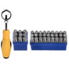 HARFINGTON 36pcs Metal Stamping Kit 31/64" (12.5mm) (A-Z, 0-8, &" Symbol) Steel Letter Punch Press Tool with Holder to Stamp on Metal, Plastic, Wood, Leather, Silver