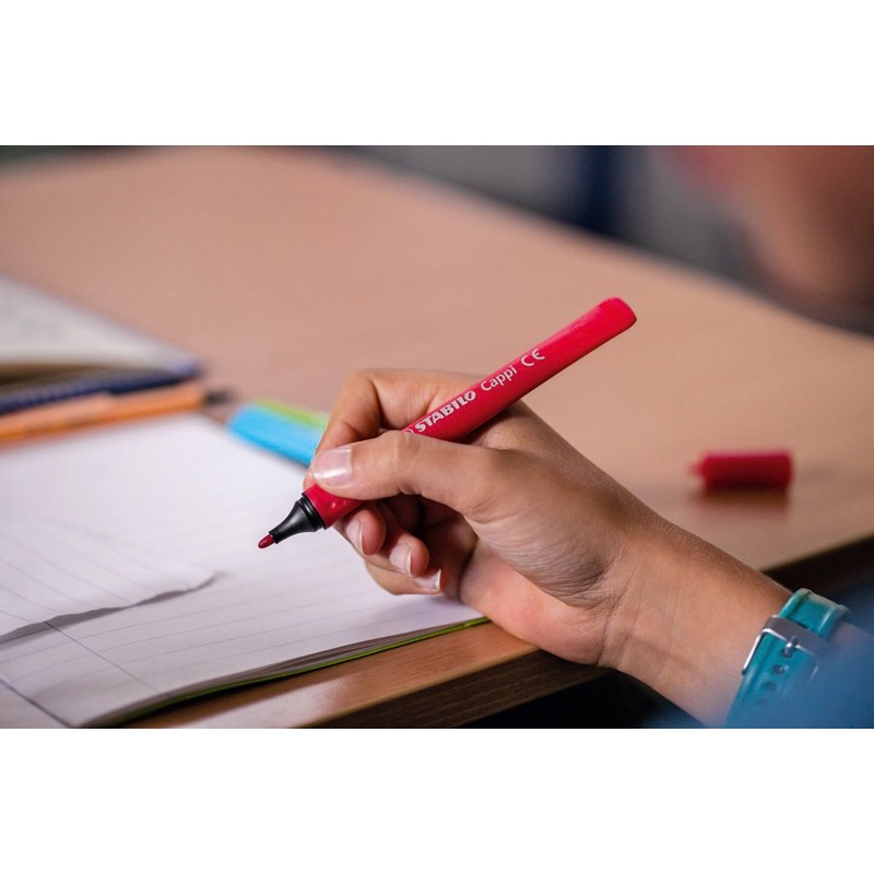Fibre-Tip Pen with Cap-Ring - STABILO Cappi - Pack of