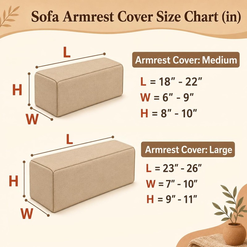 Anti-Slip Sofa Armrest Covers for Couch, Couch Arm Covers Jacquard
