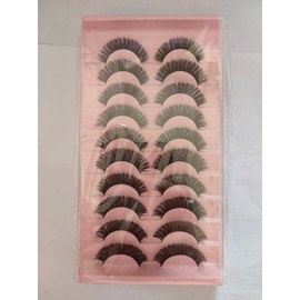 Eyelashes False Lashes Natural Look Transparent Band Eyelash Strips Eyelashes 3D Fake Lashes Soft Reusable Eye Lash 10 Pairs (Y-003)