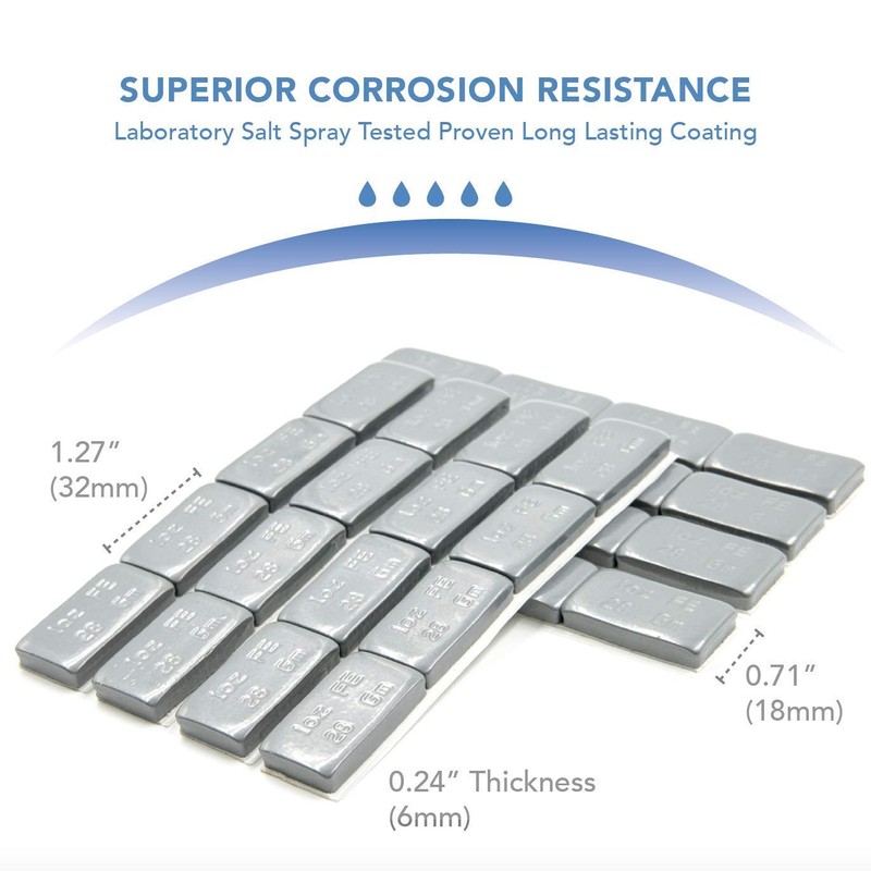 CKAuto 1oz, Grey, Adhesive Stick on Wheel Weights,EasyPeel Tape, 72