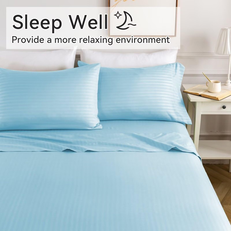 SIGF 4 Pieces Queen Microfiber Sheets Set, Breathable and Soft