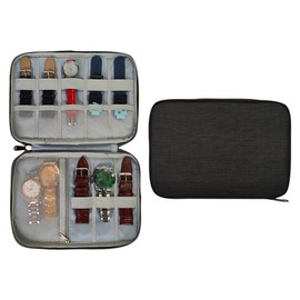 ccHuDE Watch Band Storage Case Watch Band Carrying Bag Portable Watch Strap Case Watch Band Holder Organizer Watch Bands Accessories Black