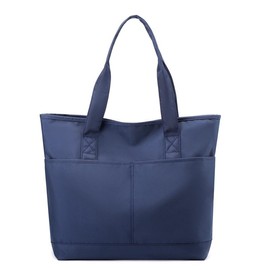 Simcat Tote Bag for Women with Zipper Large Capacity Shoulder Bags Waterproof Handbag for Work School Travel College Navy Blue