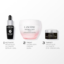 Lancôme - Set de Regalo Hydrazen, Set de Crema Facial HIdratante Hydrazen Cream 50ml, Génifique Ultimate Serum 10m y Génifique Eye Cream 5ml para tu Rutina Anti Signos de la Edad